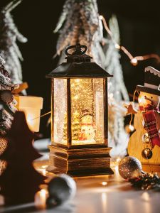 Music Box Snowflake Music Box Crystal Ball Christmas Old Man Ice Man Christmas Tree Lamp Decoration Gift Decorations