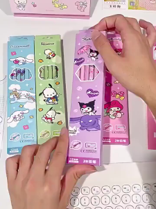 12pcs/Set Cartoon Sanrio Pencil Set Kuromi School Office Supplies Drawing Pencils