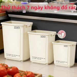 Thùng Rác Di Động Lớn Hình Vuông Có Bánh Xe Cho Bếp Công Nghiệp