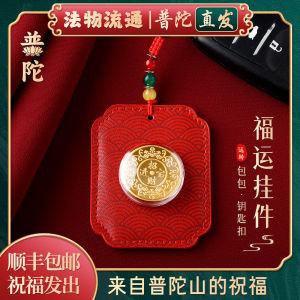 Pudao Mountain Gold Coin Keychain Fashionable Car Key Pendant Creative Gift Chinese Style Cultural Creative Keychain