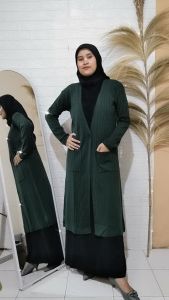 Savana Cardi Outer Bahan Melar Outer Wanita Muslim Kancing Depan BISA COD Rajut By Aqilanisa Store