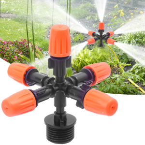 【On Sale】5Heads Rotating Sprinkler 360 Degree Automatic Garden Irrigation Rocker Nozzle