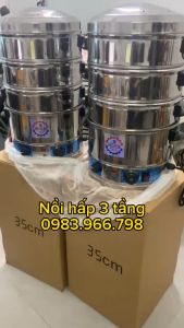 Nồi hấp 3 tầng đa năng chạy điện có đèn cảnh báo chống cháy nồi an toàn