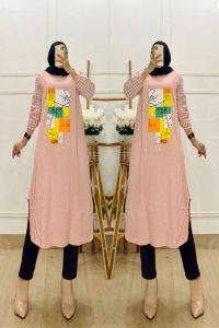 (Bisa COD) Midi Dress Kaos Combad Mix Katun/Long Tunik Kaos Combed Premium