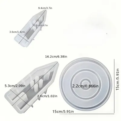 Bộ 3 Khuôn Silicon Hình Trái Tim Để Đúc Đồ Trang Sức Bằng Đất Sét Xi Măng Và Thạch Cao - Khuôn Nhựa DIY Hình Dạng Không Đều