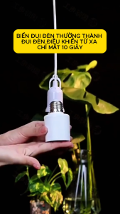 Đui Đèn Thông Minh E27 – Điều Khiển Từ Xa Hẹn Giờ Tắt Đèn Kèm Remote Có Pin K64