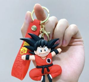 Bandai | Dragon Ball Z Goku Keychain - Cute Anime PVC Keyring for Fans Backpack/Bag Charm Gift Idea (Red/Orange/Blue Options)