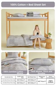 Boyang Home Textile | Dormitory Bedding 3-Piece Set Stripe Cotton