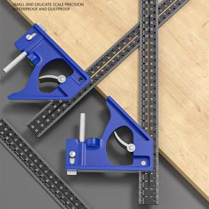 L67 Stainless Steel Combination Square 90 Degree Angle Ruler Precision Woodworking Marking Tool L