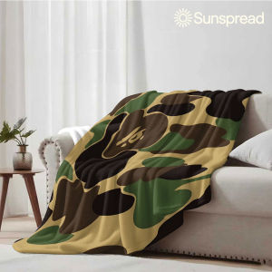 Beast Kingdom | Classic Camo Texture Soft Warm Flannel Blanket Lightweight Cozy Christmas Halloween Home Decor Room
