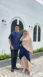 COUPLE SYARI NESYA SOHIB MURAH BAHAN TOYOBO GAMIS BUSUI ZIPPER DEPAN INCLUDE JILBAB
