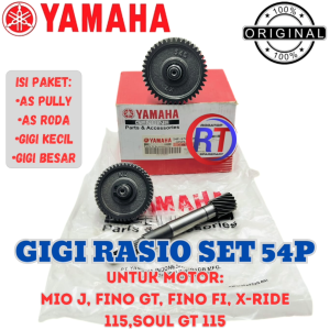 GIGI RASIO SET KOMPLIT KODE 54P YAMAHA ORIGINAL UNTUK MOTOR MIO J&GT FINO FI X-RIDE 115 SOUL GT 115.