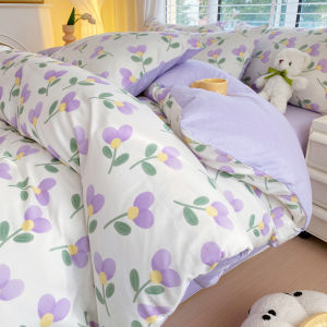 Pure Cotton Floral New Countryside Style Single Quilt Cover Bedding Set 150x200cm Spring Autumn Four-Piece Set Bedding Accessories