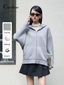 Caroline Loose Casual Hoodie Cardigan Outerwear Autumn New Style ECRECO01 Comfortable Long Sleeve Sweatshirt with Hood
