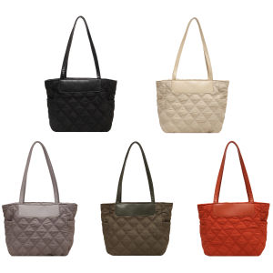 【HOT】Women Casual Armpit Handbag Soft Puffy Tote Bag Solid Color Shoulder Bag Stylish Puffer Sling Bag for Work Travel School