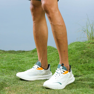 ERKE Mens Shock Absorption Running Shoes Lightweight Breathable Mesh Soft Sole Durable Black Sports Shoes