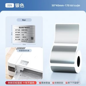 Giấy In Chuyển Nhiệt Nhãn Bạc Niimbot M2/M3 Nhãn Dán Tài Sản Cố Định Tự Dính Dùng Cho Thiết Bị Văn Phòng In Laser
