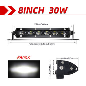 5.5" 8" 10" 14" 6D lens LED Bar for off road 4x4 Work Light bar Single/Double row light Driving white yellow Front bumper grille
