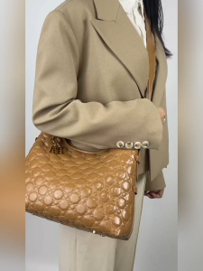 Royal Bagger Genuine Leather Quilted Tote Bag for Women Soft-Textured Underarm Purse Versatile Shoulder & Crossbody for Commuting 3267