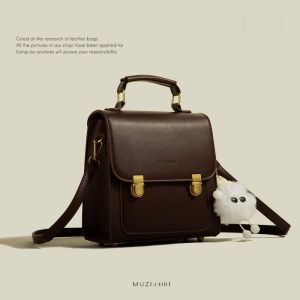 MuziKai Retro Artistic Womens Backpack Versatile Quality Handbag Shoulder Bag Casual Style Soft PU Leather Pure Color