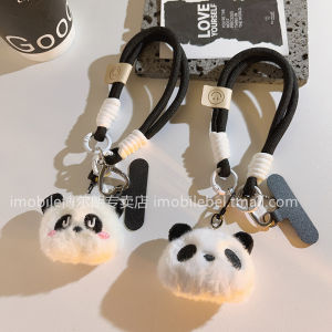 Young Adult Heart Cute Stuffed Closed Eyes Lesser Panda Phone Case Hanging Ornaments Short Internet Hot Lanyard Lanyard Student Girl Backpack Hanging Ornament Pendant Ornament Cartoon Plush Doll Mobile Phone Charm Small Gift
