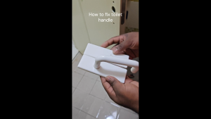 [SG SHOP SELLER] HDB PVC Bifold Toilet Door Handle Universal Adjustable Handle (From 95mm to 115mm) (Off White Colour)