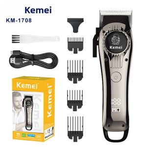 Kemei | Tông Đơ Cắt Tóc Điện Kemei KM-1708 Cho Thợ Cắt Tóc Có Thể Sạc Lại Không Dây Máy Cắt Râu Chuyên Nghiệp Máy Cắt Tóc Với 3-4 Đầu Phun