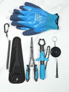RALERA Complete Fishing Pliers Accessory Set:  Fishing Gloves Pliers Fish GrippersProtect Pliers SheathFish Tape Measure