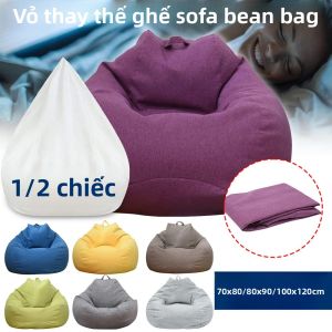 1/2 Chiếc Vỏ Ghế Sofa Bằng Vải Cotton Dệt Kim Dành Cho Người Lớn Phòng Khách Phòng Ngủ Ghế Ngả Tatami (Không Có Đệm)