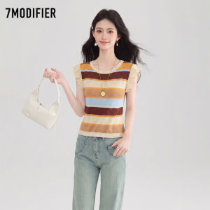 7.Modifier | Áo Thun Tay Chuông Viền Đối Chiếu Sọc