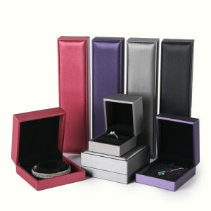 Luxury PU Leather Jewelry Box Velvet Lined Bracelet Earring Pendant Necklace Ring Box Jewelry Packaging Storage Case