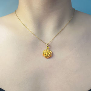 Aksesoris Wanita Liontin Premium Motif Bunga Bloomy Berlapis Emas 18k