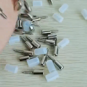 DADIDU 5 PCS Sekrup + Penutup Penyangga Ambalan Kaca Kayu – Skrup Bulat Penahan Papan Kayu 5 PCS Sekrup Bracket Ambalan Kaca Baut Bulat Penyangga Shelf Skrup Partisi Penyangga Papan Rak Meja