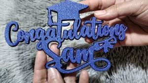 Customized Graduation Theme Cake and Cup Cake Topper