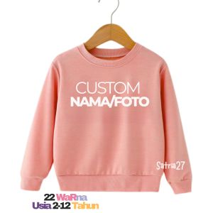 Sweater Hoodie Anak Laki-laki & Perempuan Custom Free Sablon Nama