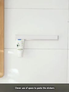 Wall Mount Bathroom LongToothpaste Holder Durable Multifunctional Toothpaste Holder Space Saving Design for Toiletries Storage