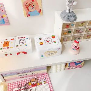 Cute Double Lattice Press Storage Box Mini Jewelry Pill Case Container Cosmetics Shelf