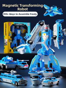 QU RAN | Magnetic Transforming Robot Toy Educational Building Blocks