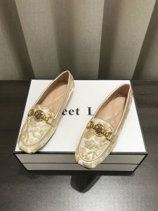 Comfortable Large Size Flat Bottom Bean Shoes Womens Spring Autumn New Style Soft Bottom Square Head Loafers Fashionable Casual Flats