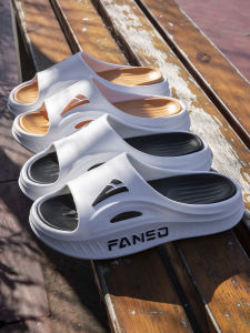 Mens Outdoor Sports Slippers Anti-Odor Thick Bottom Anti-Slip Bathroom Slippers Comfortable Flat Heel EVA Material