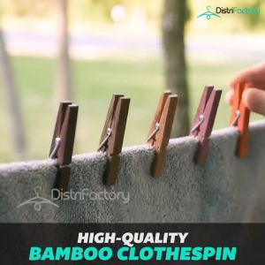 20 Pcs Bamboo Pegs Clothes Clips Multifunctional Clothes Clip Windproof Wooden Clip Clothespin Peg