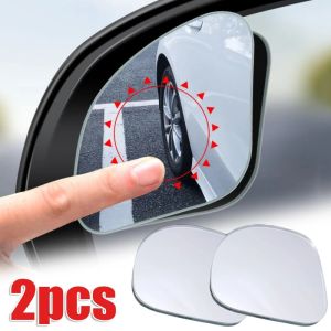 2pcs Car Blind Spot Mirror Frameless Auxiliary Rearview Mirror Auto Motorcycle Universal Wide Angle Adjustable Small Mirrors