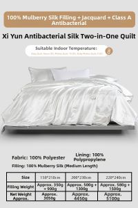 Mercury Bedding 100% Silk Bedding - A Class Antibacterial & Two-in-One Winter Warmth Bed Cover