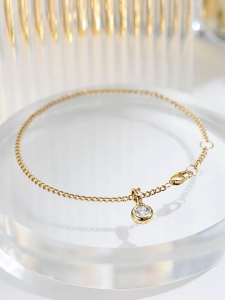 Queensun 18K gold lab diamond universal buckle bubble double wearing bracelet for women layered Cuban chain bracelet for gift giving万能扣泡泡培育钻石手链gold bracelet,Light luxury,Bracelet bracelet for woman