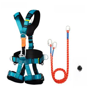 Full Body Five-Point Safety Belt Set for High Altitude Work Outdoor Climbing Protection Fall Prevention Safety Rope Set