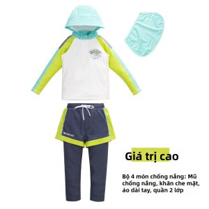 nikoscout | Đồ Bơi Có Mũ Nón Tẩy Drying Nhanh Chống Nắng Áo Dài Quần Dài