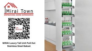 MIRAI Pantry Storage Rack Cabinet Basket Organiser Stainless Steel Luxury Series