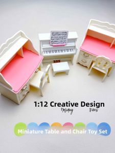 Miniature Plastic Ice Cream Bedroom Decorations Filing Cabinet Simulation Furniture Barbie Doll Room Scene Display Toy