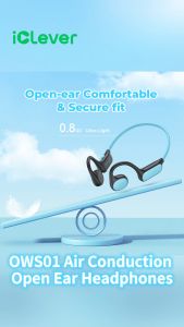 iClever OWS01 Kids Headphones Bluetooth 5.4 Air Conduction Open Ear Headphones Safe Volume 74&85 dBA