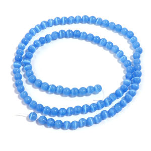 4/6/8/10/12mm Natural Stone Beads Smooth Round Blue Cat Eye Beads Loose Spacer Bead For DIY Jewelry Making Bracelet Necklace